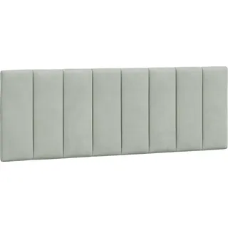 vidaXL Kopfteil-Kissen "Hanko" Hellgrau 140 cm Samt - Grau