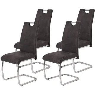 Hela Schwingstuhl Mikrofaser grau 4er Set