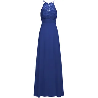 APART Fashion Abendkleid aus Chiffon und Spitze, royal, M