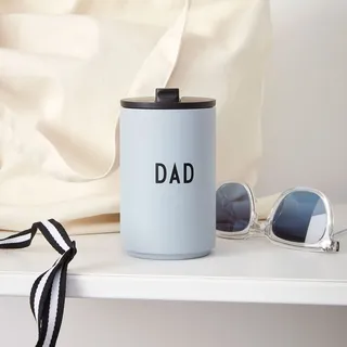 Design Letters Thermobecher DAD | Thermobecher kaffee to go | Geschenke für eltern | Kaffeebecher To Go aus Edelstahl doppelwandig isoliert, auslaufsicher | Geschenke für papa | Travel mug | 350 ml