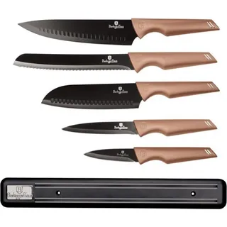Berlinger Haus Küchenmesser Set BH-2697 mit magnetischer Halterung Rose Gold - Silber, Grau, Rosa