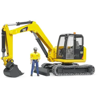 Bruder 02466 - Cat Minibagger mit Bauarbeiter 1:16