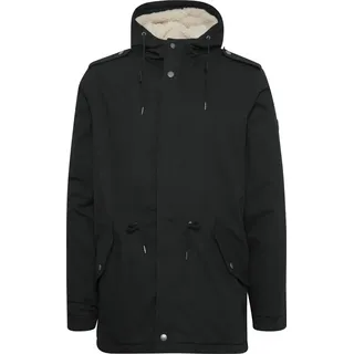 !Solid Solid SDDarnell Herren Winterjacke Parka Mantel gefüttert mit Teddy-Futter Kapuze Kordelzug Druckknöpfe Baumwolle Regular fit - Schwarz L