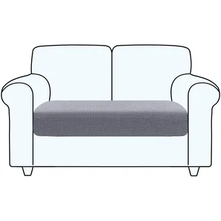 TAOCOCO Rutschfester Sofa Sitzkissenbezug, Elastische Sofakissenbezüge, Dehnbar, Waschbar, Für Sofa Sitz und Rückenkissen (2 Sitzer, Hellgrau)