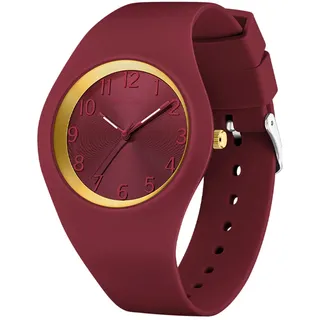 Damen-Uhren, wasserdichte Uhren für Damen, Sportuhren, Damenuhr mit großem Zifferblatt und weichem Silikonarmband, einfache Uhr für Teenager, Krankenschwestern, Rot