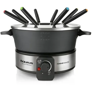 Taurus Alpatec Taurus FF2 Fondue-Gerät, 1000 W, Kapazität 2 l, 8 Personen, einstellbare Temperatur, alle Arten von Fondue, ohne PFOA, Schwarz