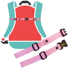 GURTIES® Brustgurt für Schulranzen Schulrucksack Rucksack universal rosa