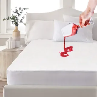 Matratzenschoner, wasserdicht, 200 x 200 cm, Höhe 30 cm, Spannbettlaken, hypoallergen, sehr atmungsaktiv, Schutz vor Milben und Bakterien