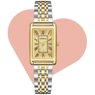 CIVO Gold Damenuhr Edelstahl Armbanduhr: Rechteckige Uhren Damen Analog Quarz - Vintage Frauen Uhr Klein Zifferblatt Klassische
