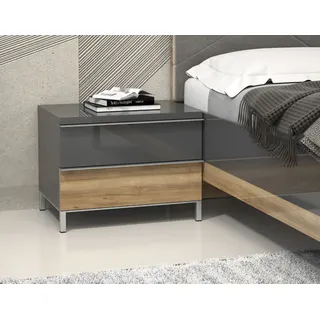 OTTO home Nachtschrank Onyx 56 x 41 x 43 cm Grau