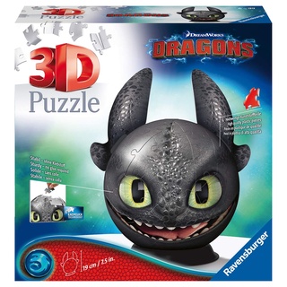 Ravensburger 3D-Puzzle Dragons 3 Ohnezahn mit Ohren