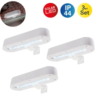 NÄVE Solarleuchte 1 Stk. Kunststoff B:11,1cm H:5,4cm L:20cm 3er Set inkl. Halterung weiß