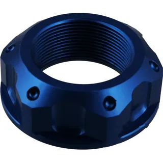 Mutter Lenkkopf JMP Bolt M25x1,00mm Aluminium blau für Kawasaki ZX-6R , Triumph Speed Triple EFI / R Daytona Street RS S 250 / 300 / 600 / 636 / 660 /
