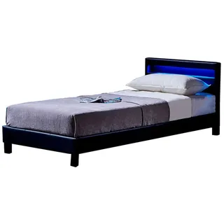 Astro LED 90 x 200 cm mit Matratze schwarz