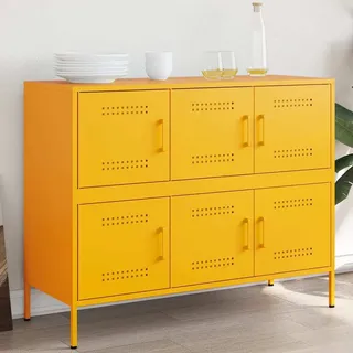 vidaXL Sideboard Senfgelb 100,5x39x79 cm Stahl - Gelb