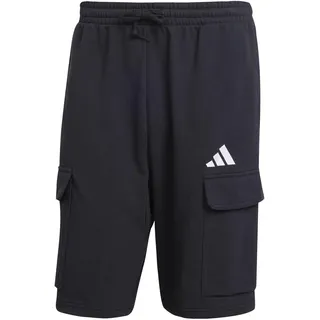 adidas Essentials FEELCOZY French Terry Cargo Short, Black/White, S