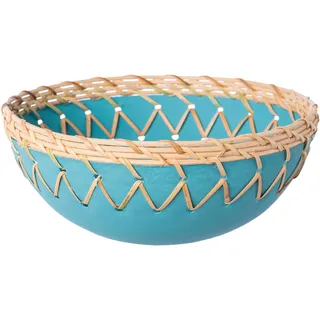 creativ home Dekoschale "Schale mit Sisalverzierung", aqua