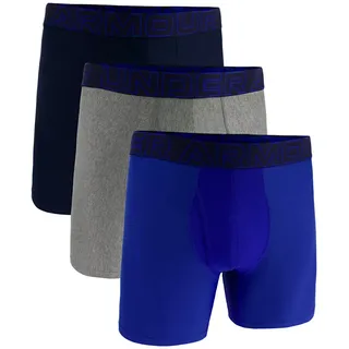 Under Armour Herren Boxer Shorts Under Armour Perf Tech 6in 3Pack Blue L - Blau,Grau - L