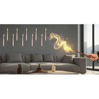 Schwebende LED-Kerzen mit Zauberstab 10er-Set Warmweiß Weihnachtsdeko mit Timer