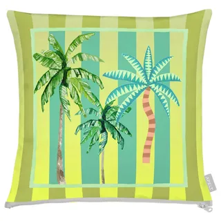Apelt Zierkissen , Hellgrün , Textil , Palmen , Füllung: Vlies,Vlies , quadratisch , 48x48 cm , Oeko-Tex® Standard 100 , hochwertige Qualität , Heimtextilien, Wohntextilien, Kissen, Zierkissen