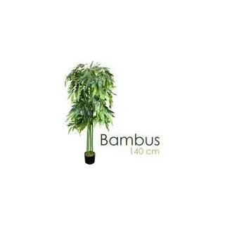 Bambus Bambus-Strauch Bambusbaum Kunstpflanze Kunstbaum Baum Künstliche Pflanze Bamboo Künstlich Echtholzstamm Innendekoration Deko 140 cm Decovego