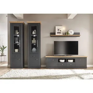 OTTO home Home »Westminster TOPSELLER", Set, 2 Vitrinen, Lowboard, Wandregal, 4 Stk. tlg., grau