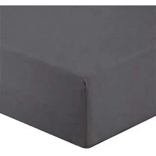 Gabel Bettlaken mehr Farbe und Wohlbefinden, Perkalin 200x175x0.3 cm anthrazit