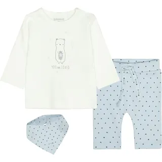 Neugeborenen-Geschenkset STACCATO, Jungen, Gr. 62, blau (hellblau), Oberstoff: 100% Baumwolle;, kontrastfarbene Details, unifarben, Basic, KOB Set-Artikel Neugeborenen-Geschenkset, Baby Set 3-teilig