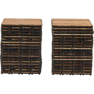 Terrassenfliesen aus Holz - Klickfliesen - 36er Pack - 30 x 30 cm - Hartholz für Außen - Coffee