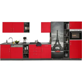 kochstation Küchenzeile KS-Paris 400 cm rot