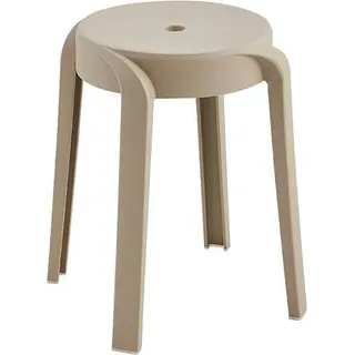 HOME DELUXE Hocker NIVO – Stapelbar, Beige (10er Set) | Platzsparende Sitzhocker für Küche, Wohnzimmer & Garten - Beige