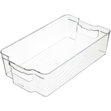 KitchenCraft Essenbehälter, Kühlschrank- Küchenbehälter, Durchsichtiger Kunststoff, 21 cm x 37,5 cm x 10 cm