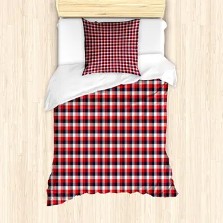 ABAKUHAUS Plaid Mantele, Traditionelle Retro-Muster, Milbensicher Allergiker geeignet mit Kissenbezügen, 135 cm x 200 cm - 80 x 80 cm, Vermilion Dark Blue