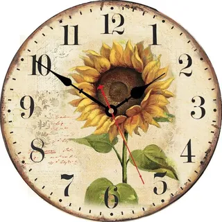 VIKMARI 30cm Küchenuhr Retro, Vintage Wanduhr Holz Ohne Ticken | Geräuschloses MDF-Holz Design. Große Ziffern für leichtes Lesen, perfekte Retro Deko für Esszimmer, Büro und Wohnzimmer.