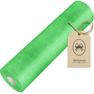 100%Mosel Vlies Tischläufer, in Fußball Grün (30 cm x 25 m), dekoratives Tischband, Bunte Tischdeko für EM Party und Kindergeburtstage