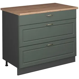 Vicco Unterschrank Fame-Line 100 x 82 x 60 cm Grün-Gold/Anthrazit