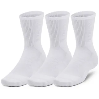 Under Armour Unisex High Socks Unisex Ua 3-Maker 3-Pack Mid-Crew Socks, Wht, 1373084-100, LG