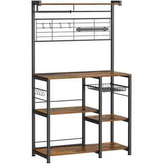 Hansiro Küchenregal Berlin , Braun , Metall , 90x167.3x42 cm , Küchen, Küchenmöbel