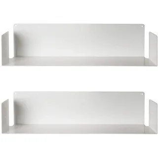 TEEbooks - Set mir 2 Wandregale, Stahl, Weiß, 60 x 15 x 15 cm
