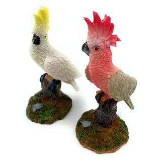 Onwomania Polyresin Figur Kakadu Vogel Palmkakadu Papagei Tier Dekofigur (Gr. 9,5 cm) rot 9,5 cm