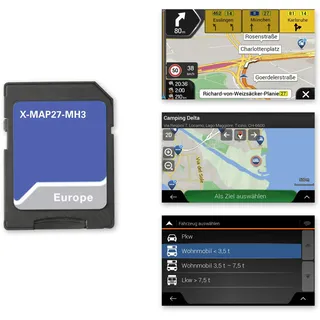 Xzent X-MAP27-MH3: Micro SD-Karte mit Reisemobil Navigation für XZENT X-427, X-F275 und X-F285, Karten für Europa, Camping P.O.I. Paket, 3 Jahre kostenfreie Kartenupdates