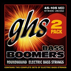 GHS Bass Boomers - M3045 - Bass String Set, 4-String, Medium, .045-.105, 2-Pack
