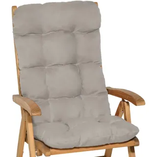 Beautissu Hochlehner Auflage 120 x 50 x 8 cm grau 1 St.