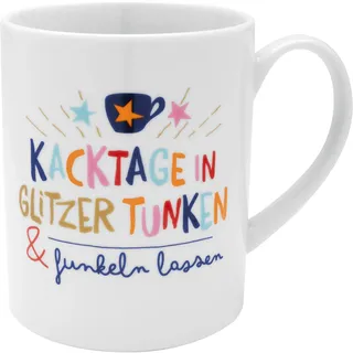 h:)ppy life Kaffeetasse Jumbotasse 0,6 l Mehrfarbig