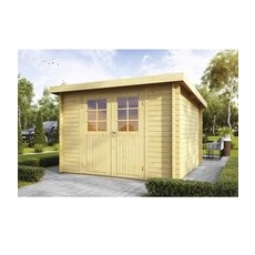 WOLFF FINNHAUS Gartenhaus »Pulti 34-B Typ 2«, Holz, BxHxT: 340 x 217 x 260 cm (Außenmaße inkl. Dachüberstand) - braun