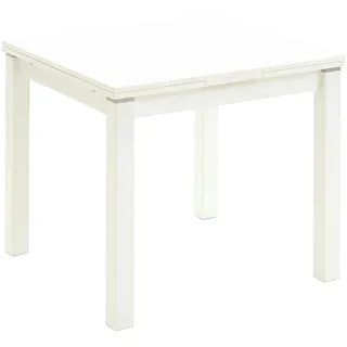 Niehoff Esstisch weiß , Maße cm ausziehbar , Holzwerkstoff, quadratisch, eckig, 80x76x80-140