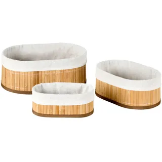 Kesper Korbset , Naturfarben , Textil, Naturmaterialien , oval , Ordnen & Aufbewahren, Körbe, Dekokörbe