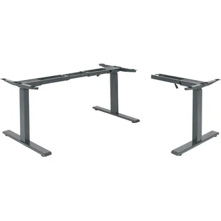 Gestell HWC-D40, variables Tischgestell für Eck-Schreibtisch, elektrisch höhenverstellbar Memory 45kg anthrazit-grau - Grau