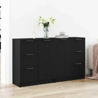 vidaXL Sideboard Schwarz Eichen-Optik 180 x 30 x 70 cm Holzwerkstoff - Schwarz