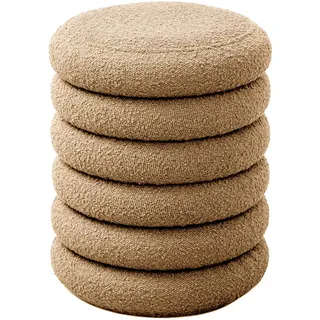 Svita Hocker Blossom XS mit Stauraum Hellbraun , Textil , 40x43x40 cm , Wohnzimmer, Sessel, Hocker & Hockerbänke, Poufs